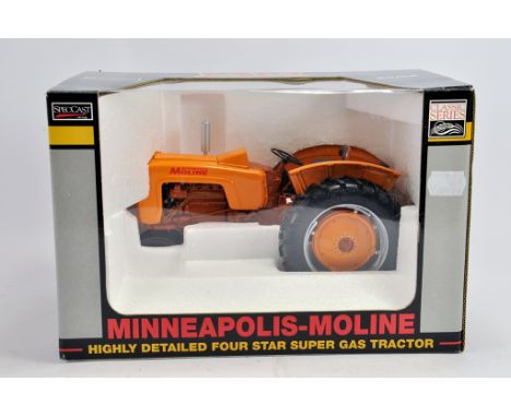 Spec Cast 1/16 Minneapolis Moline Four Start Super Gas Tractor. NM to M in Box.