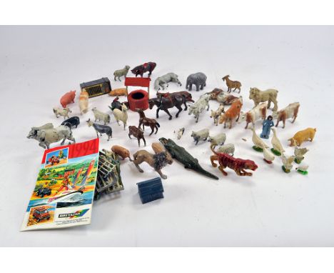 Assorted lead metal mainly animal figures from various makers, but includes Britains and Charbens. Some rare issues.