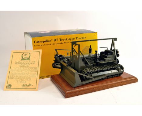 NZG 1/25 CAT D7 Bulldozer Tracked Tractor in Military Livery. E to NM in Box.