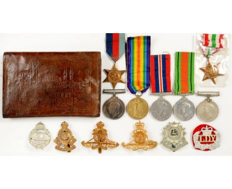CAMPAIGN MEDALS. WORLD WAR ONE, PAIR, BRITISH WAR MEDAL AND VICTORY MEDAL 2625 PTE J T A SUTTON LEIC R, SEVERAL WORLD WAR TWO