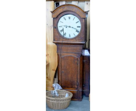 A VICTORIAN EIGHT DAY LONGCASE CLOCK, THE PAINTED DIAL INSCRIBED R SULLY OF NOTTINGHAM, 210CM H