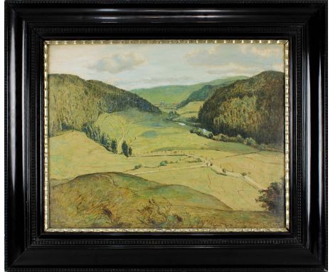 Thoma, Hans ( Baden 1839 - 1924 Karlsruhe), Blick auf St. Blasien, colorierte Lithographie, im Stein mongr., dat. (18)99, bet