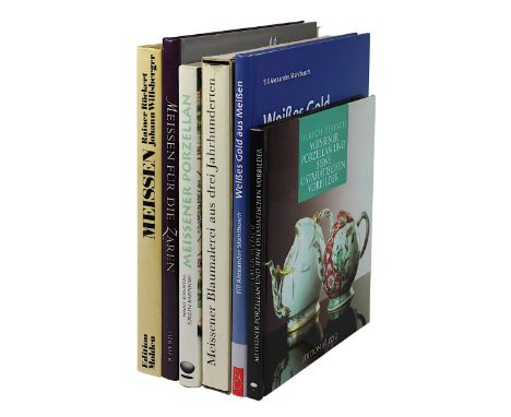Sechs Bücher zu Meissener Porzellan 2. H. 20. Jh.: Rückert R. u. Wilsberger J. "Meissen Porzellan des 18. Jahrhunderts", Wien
