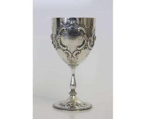 SIR NIGEL GRESLEY (1876-1941).&nbsp;An 1875 silver goblet made by Thomas White, inscribed ‘Herbert Nigel Gresley Born 19th Ju