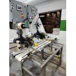 A&B PACKING CLABD0806 DUAL LABELER APPLICATOR W/ CLAMSHELL CONVEYOR