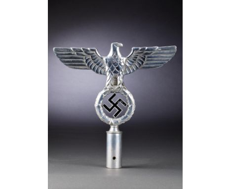 Deutsches Reich 1933 - 1945 - NSDAP : Fahnenspitze für die Hoheitsfahnen der NSDAP ( Kreis- und Ortsgruppen). Leichtmetallaus
