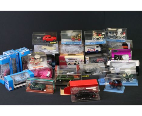 27 Boxed / cased diecast Peugeot models to include NewRay, Veram, Nationale 7, Minialuxe, Solido etc, vg 