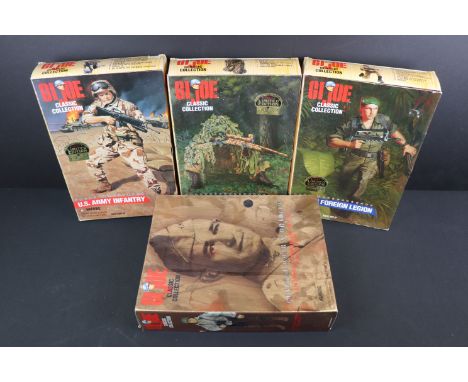 Four boxed Kenner GI Joe Classic Collection figures to include Historical Commanders Edition General Omar N Bradley, US Marin