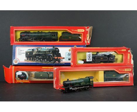 Five boxed OO gauge locomotives to include 4 x Hornby (R754, R309 Mallard, R259S Britannia &amp; R759 Albert Hall) and Bachma