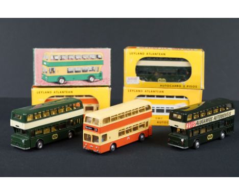 Four boxed Metosul diecast model buses to include 4 x 23 Leyland Atlantean (all variants in red, orange, green &amp; yellow) 