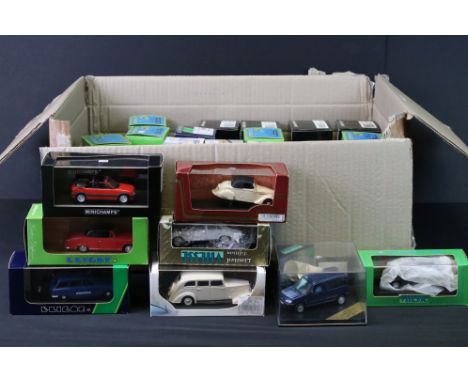 29 Cased / boxed diecast Peugeot models to include 5 x Mini Champs, 9 x Eligor, 3 x Leader, 3 x Paradcar, 2 x Elvsee and 7 x 