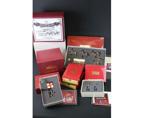 Seven boxed Britains metal figure sets to include 3 x Limited Edition Collection 48001, 5962 Pontoon Section, 17571 Federal O