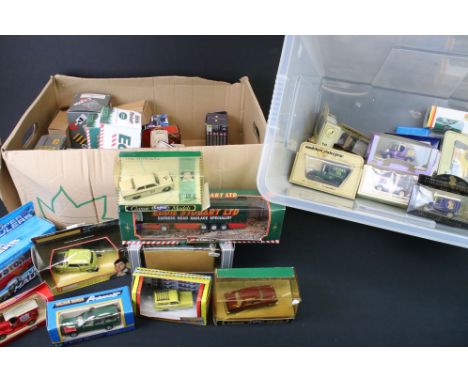 Around 50 boxed diecast models to include Corgi, Lledo, Matchbox, Atlas etc featuring Corgi Mr Bean, Corgi Some Mothers Do Av
