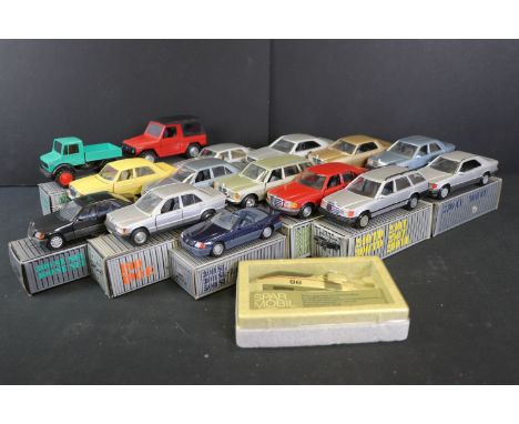 Twelve Boxed NZG German Diecast Models of Mercedes Vehicles including Ten Cars, Jeep and a Truck together with NZG Mercedes i