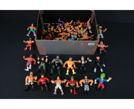 WWF WWE WCW Wrestling - Collection of 39 original Hasbro figures to include The Nasty Boys, Papa Shango, El Matador, The Rock