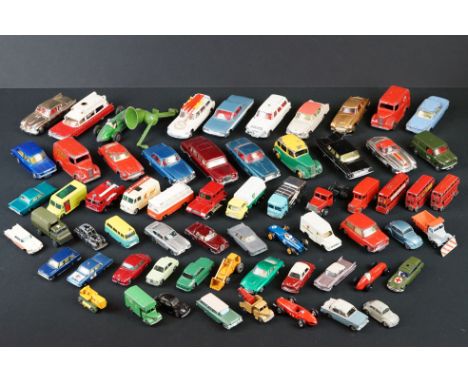 Collection of around 65 mid 20th C play worn diecast models to include Corgi, Matchbox and Dinky featuring Corgi James Bond 0