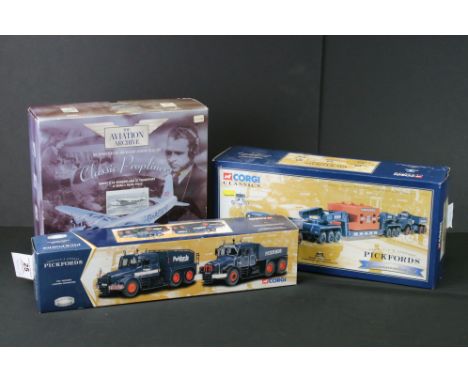 Two boxed Corgi ltd edn diecast models to include 17904 Pickfords 2 Scammell Contractors, 55201 Pickfords Diamond T Ballast (