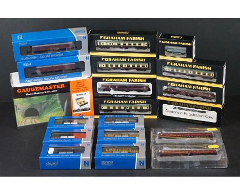18 Boxed N gauge items of rolling stock to include 8 x Graham Farish, 8 x Dapol &amp; 2 x Bachmann, plus a boxed Gaugemaster 