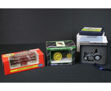 Boxed Britains 8711 Ferguson TE 20 Tractor (excellent condition) plus a boxed Britains 1:32 9550 Fold Up Cultivator and boxed