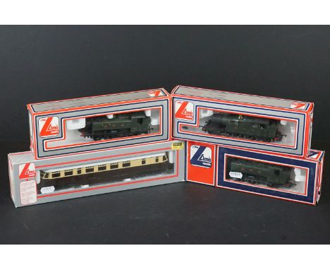 Four boxed Lima OO gauge locomotives to include 205132A4 Rail Car GWR, 2 x 205117MWG GWR 2-6-2 and 205111MWG GWR 0-6-0 