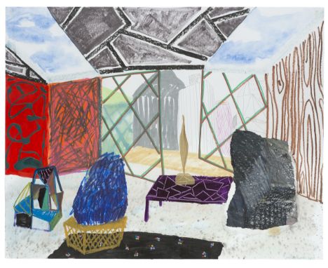 Shara Hughes (B. 1981)Rock Garden 2009 signed and dated 2009; signed, titled and dated 2009 on the reverseoil, acrylic, oil s