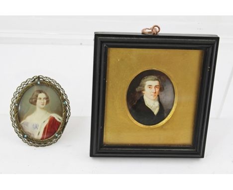 A 19TH CENTURY MINIATURE PORTRAIT OF MONSIEUR DUMAS (1794-1847) Merchant Banker in Paris and Hamburg, see labels verso, 6cm x