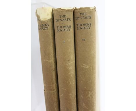 THOMAS HARDY 'THE DYNASTS' Limited Edition of 525 in three volumes, signed with portrait frontis, MacMillan & Co Ltd, St Mart