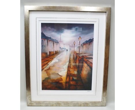 BOB BARKER "Lamp Lighter" a limited edition colour print, signed and numbered 39/95, 61cm x 46cm, with "Washington Green" cer