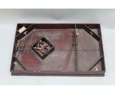 A VINTAGE WOODEN SPINNING TOP BAGATELLE GAME 