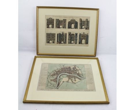 HARRISON'S HISTORY OF LONDON An Engraving "Plan of the City and environs of London as fortified by Order of Parliament in the