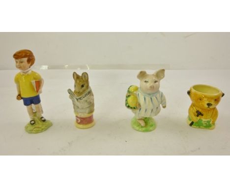 A SELECTION OF THREE BESWICK EARTHENWARE MODELS; Christopher Robin, Little Pig Robinson and The Tailor of Gloucester, all BP3