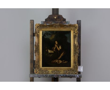 DUTCH SCHOOL, 19th CENTURY AFTER THE OLD MASTER THE PENITANT MARY MAGDELENE Oil on metal panel, 37cm x 30cm, framed Provenanc