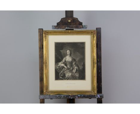 THOMAS HUDSON (AFTER) THREE QUARTER LENGTH PORTRAIT OF FLORA MACDONALD Mezzotint by J. Faber, 37cm x 28cm, also three other e