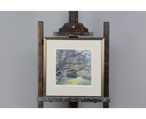 GRAHAM BUCHANAN-DUNLOP, WYCH ELM - WINTER SUNSHINE watercolour, signed lower left, 25cm x 25cm also a small watercolour, A Co
