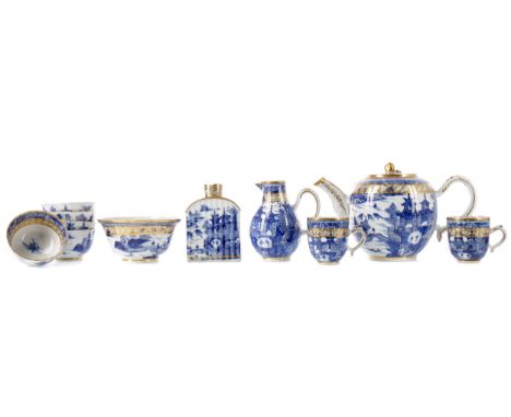 EARLY 19TH CENTURY CHINESE&nbsp;PORCELAIN PART TEA SERVICE, comprising teapot and cover, eight tea bowls and saucers, four te