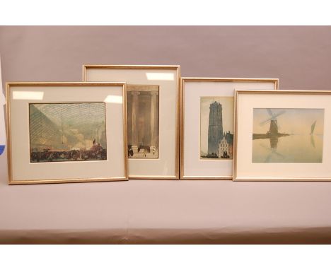 A large collection of etchings and prints, seven prints by E.A Verpilleux, the other covering a variety of subject matter, al
