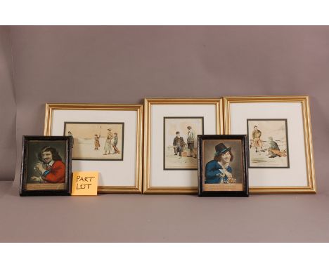 A collection of ten prints, including seven golf related comical scenes (10) 