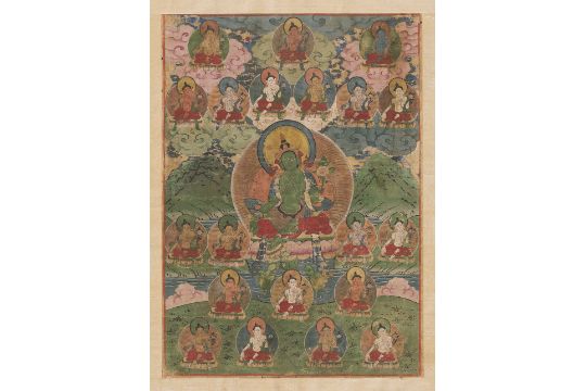 Tibetisch Thangka Der Grunen Tara Thangka Der Grunen Tara Wasserfarben Auf Leinwand Auf Seide A