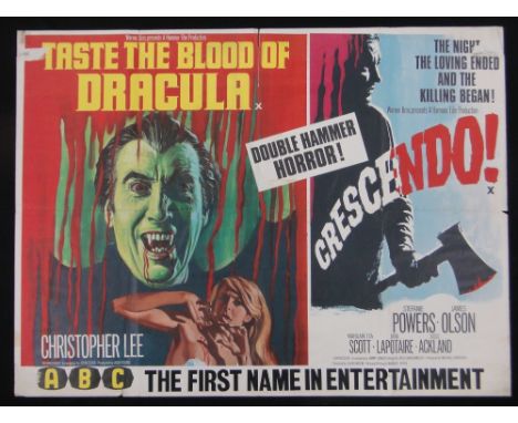 Taste the Blood of Dracula / Crescendo (Hammer 1970/71),Double-Bill, Quad Film Poster, 40 x 30", for ABC Cinema - Artwork by 
