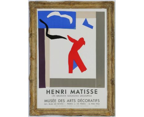 HENRI MATISSE, rare original lithographic poster, signed in the plate - 1961, 67cm x 47.5cm, Les Grandes Gouaches Decoupees -