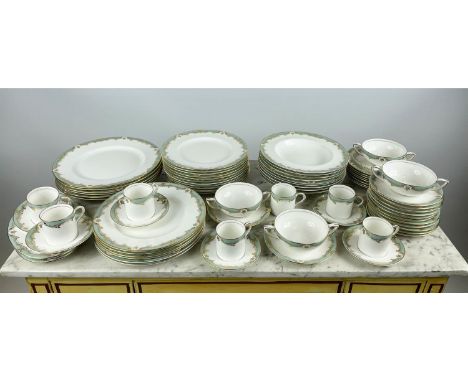 ROYAL WORCESTER PART DINNER SERVICE, a six place setting comprising six dinner plates, six dessert bowls, six side plates, si