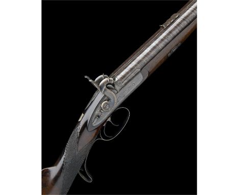 A .550 PERCUSSION DOUBLE-BARRELLED RIFLED ORDNANCE CARBINE BY WILKINSON, LONDON, no visible serial number, circa 1850-55, wit