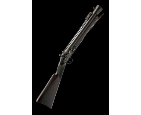 AN 8-BORE HEAVY IRON-BARRELLED FLINTLOCK BLUNDERBUSS WITH SPRUNG BAYONET SIGNED WM. SHAW, MANCHESTER, circa 1815, with heavy 