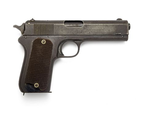 A .38 (RIMLESS SMOKELESS) COLT 1903 HAMMER POCKET PISTOL, serial no. 36516, for 1916, with 4 3/8in. barrel, the slide with pa