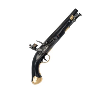 A RARE .58 WILLIAM IV SEA SERVICE FLINTLOCK PISTOL, CIRCA 1830, no visible serial number, with 9in. barrel struck with the Ki