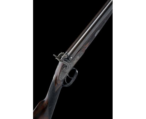 A GOOD CASED DOUBLE-BARRELLED .577 PERCUSSION RIFLE BY WESTLEY RICHARDS, WITH 16-BORE SHOTGUN BARRELS, CIRCA 1855, serial no.