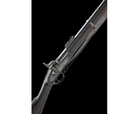 A RARE .577 PATTERN 1853 ENFIELD 3RD MODEL THREE BAND PERCUSSION RIFLE, CIRCA 1860, serial no 45, with 39in. barrel rifled wi