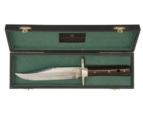 HOLLAND & HOLLAND, LONDON A SCARCE CASED 150TH ANNIVERSARY BOWIE-KNIFE, serial no. 1117, of 1500 produced in 1985 with 6in. b