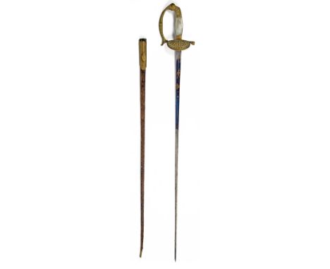 A GOOD FRENCH CONSULATE COURT SWORD BY P. KNECHT, circa 1850s, with 30in. triangular tapering blade fullered on each side, de