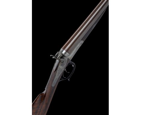 GEORGE H. DAW A 12-BORE 1862 PATENT 'DAW'S PATENT CENTRAL FIRE' PUSH-FORWARD UNDERLEVER HAMMERGUN, serial no. 1139, circa 187